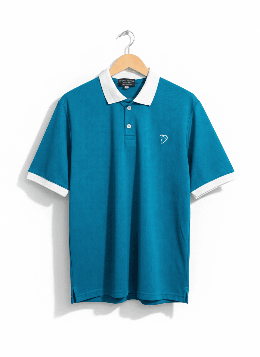 The Contrast Collar Polo – Teal