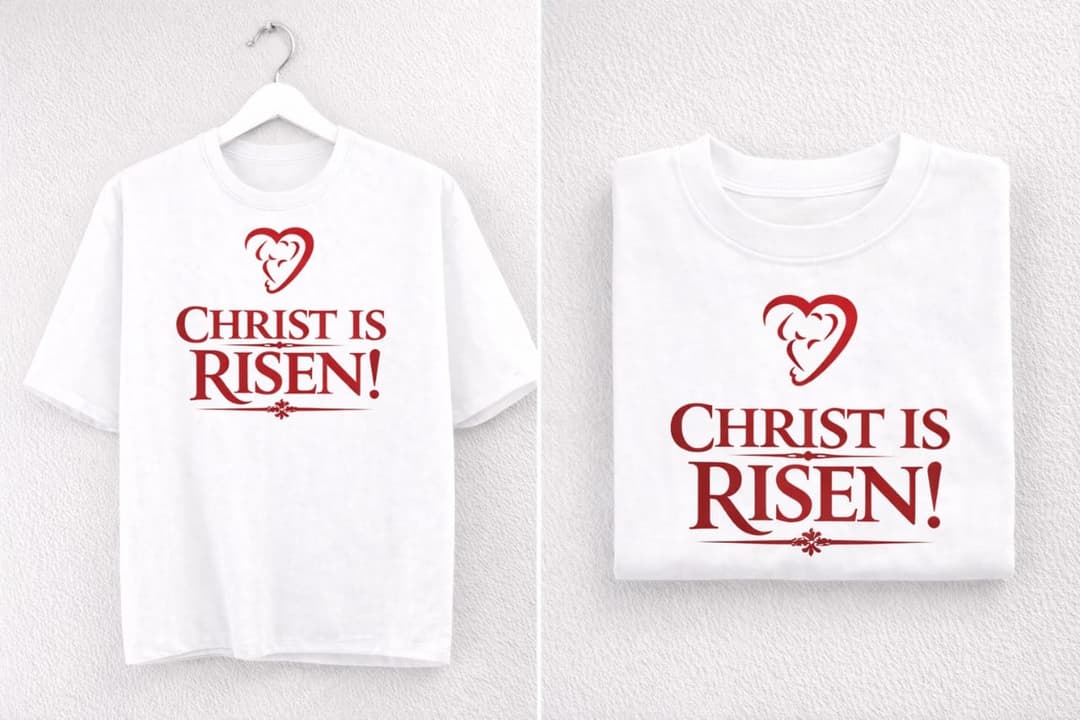 Christ Is Risen" Graphic Christian Tee – White
