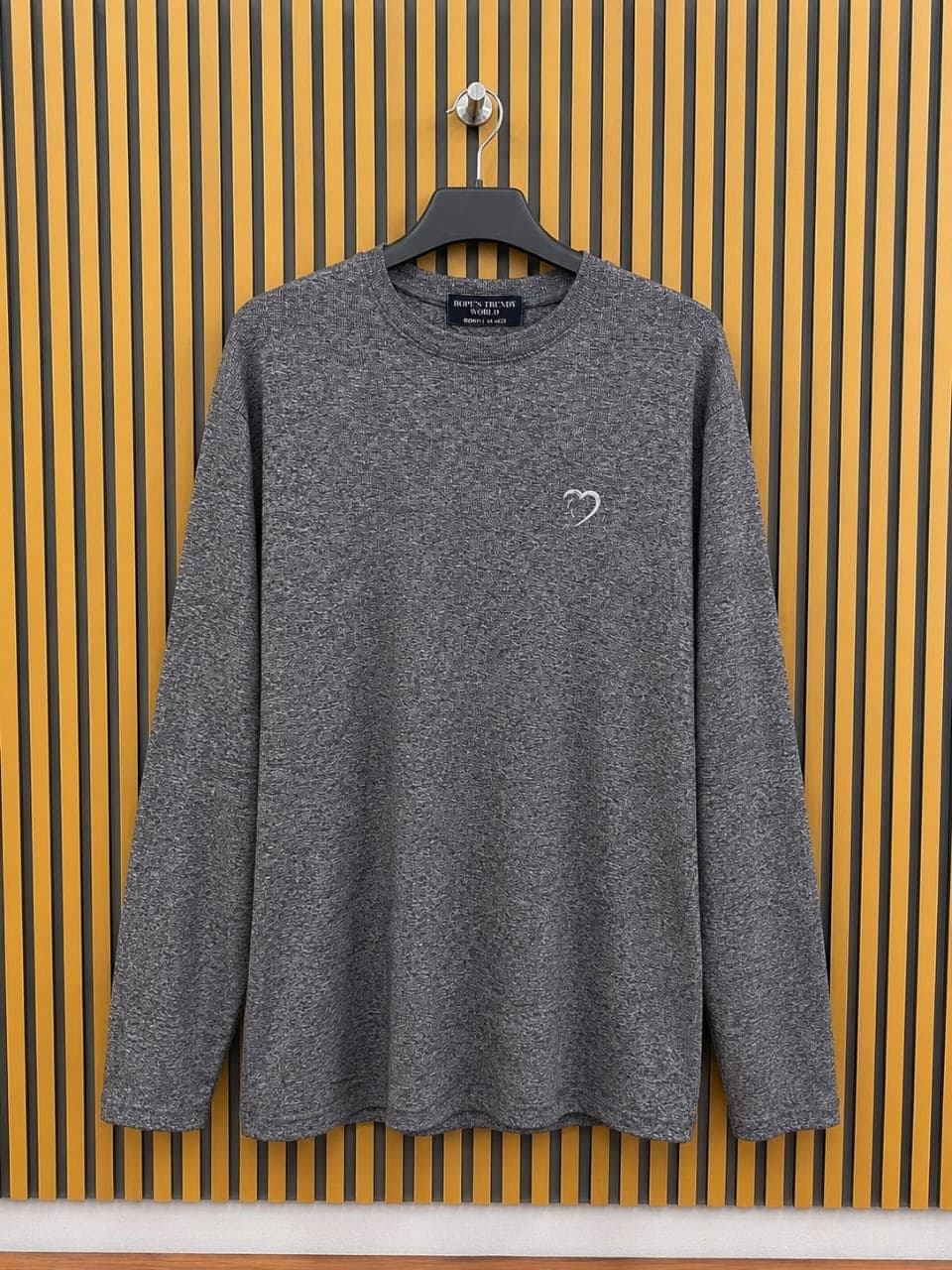 Grace Crew Long Sleeve Tee – Charcoal Grey