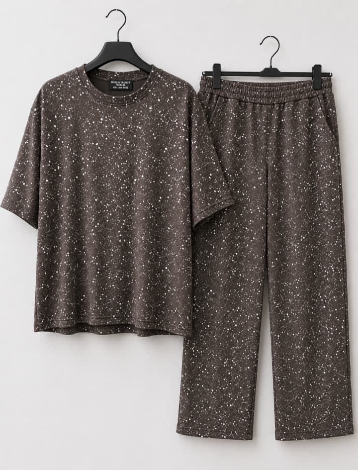 Speckled Brown Two-Piece Lounge Set