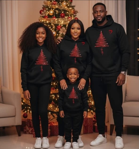 The Family Holiday Hoodie Set – Onyx Black